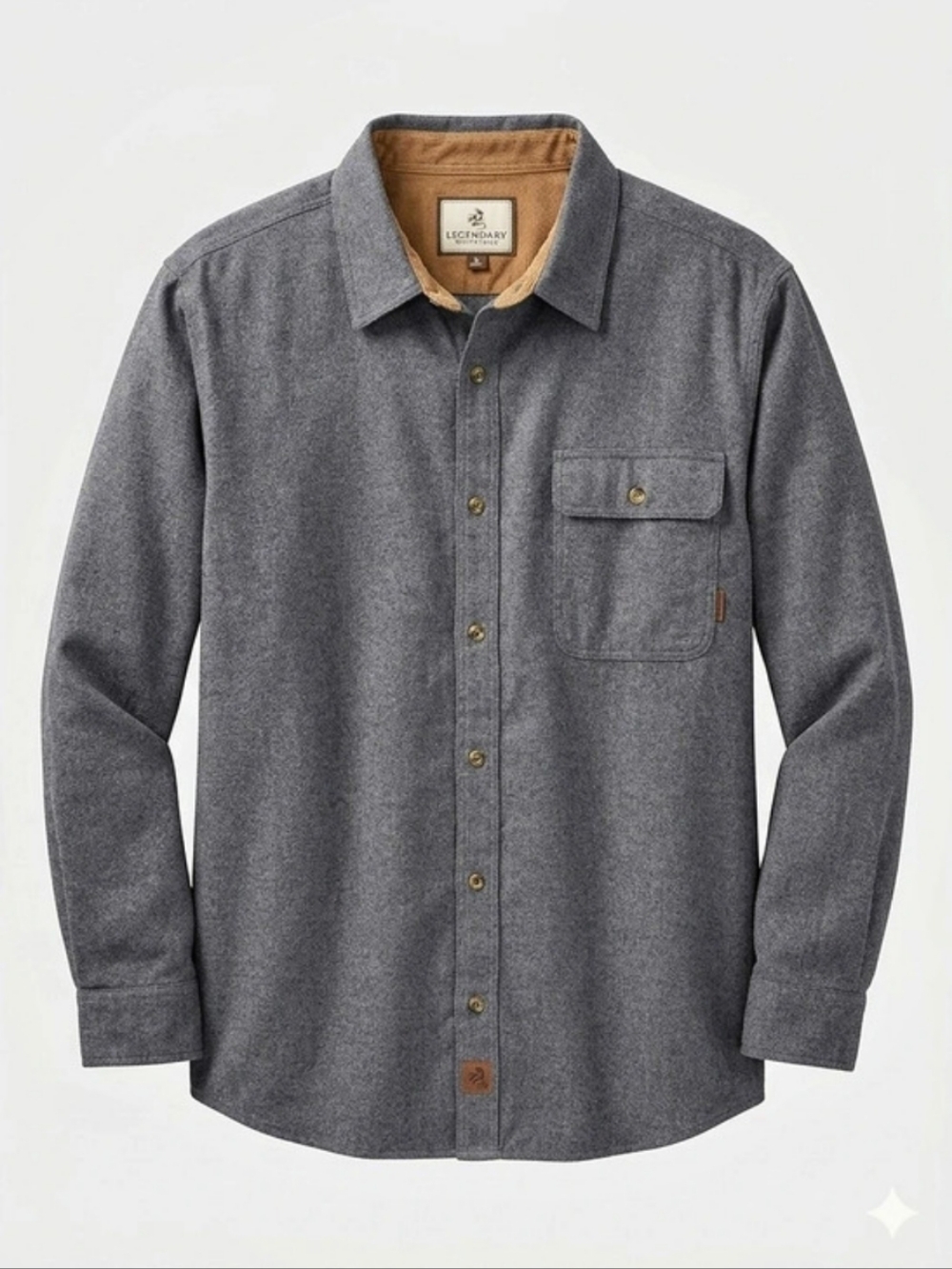 275 Legendary Whitetails Buck Camp Flannel Shirt Men's 2XL Gray
